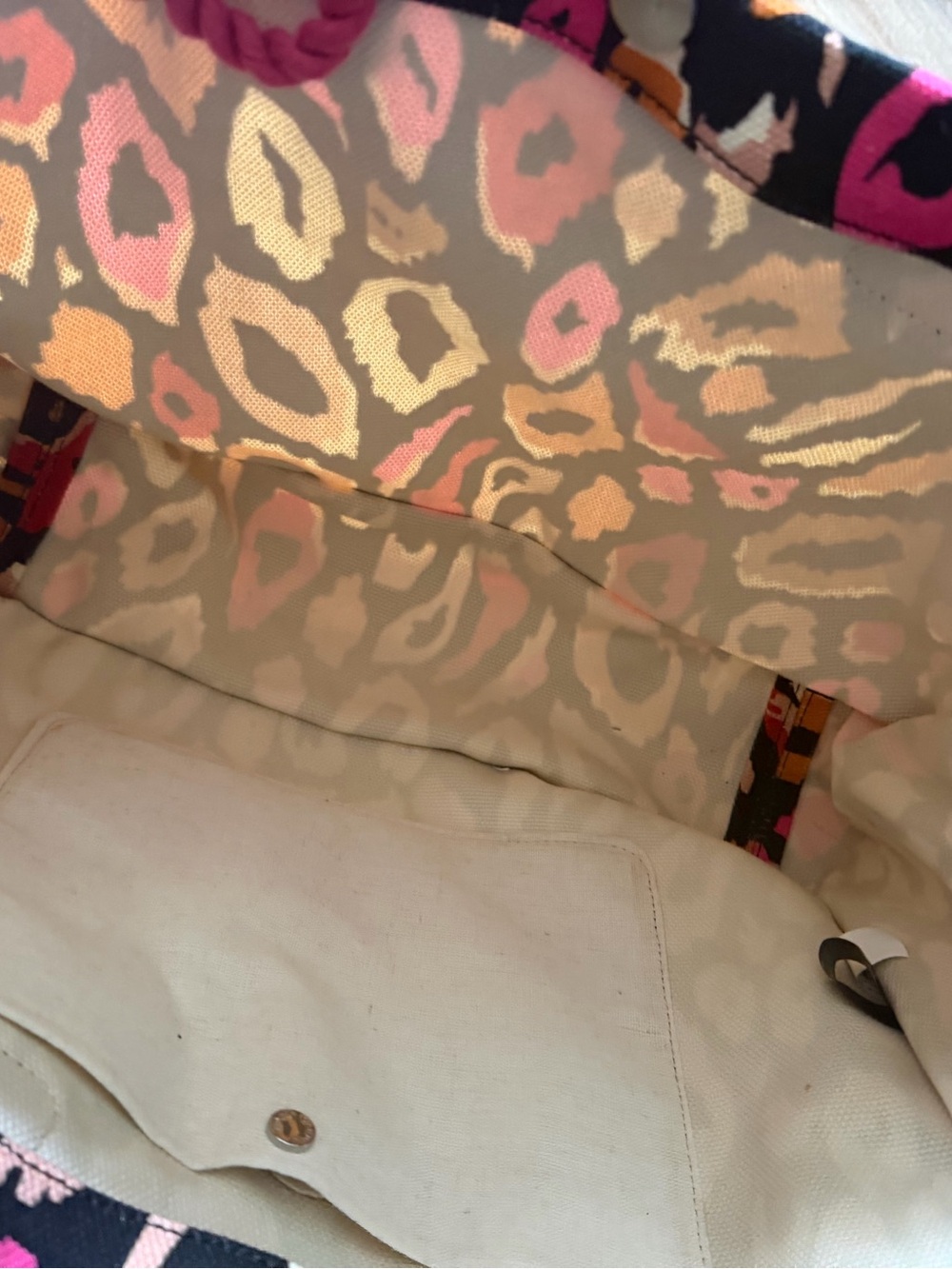 Vince Camuto Multicolor Leopard-Print Satchel with Pink Tassel - Picture 4 of 4